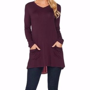 LOGO by Lori Goldstein Knit Top with Color-Block Back